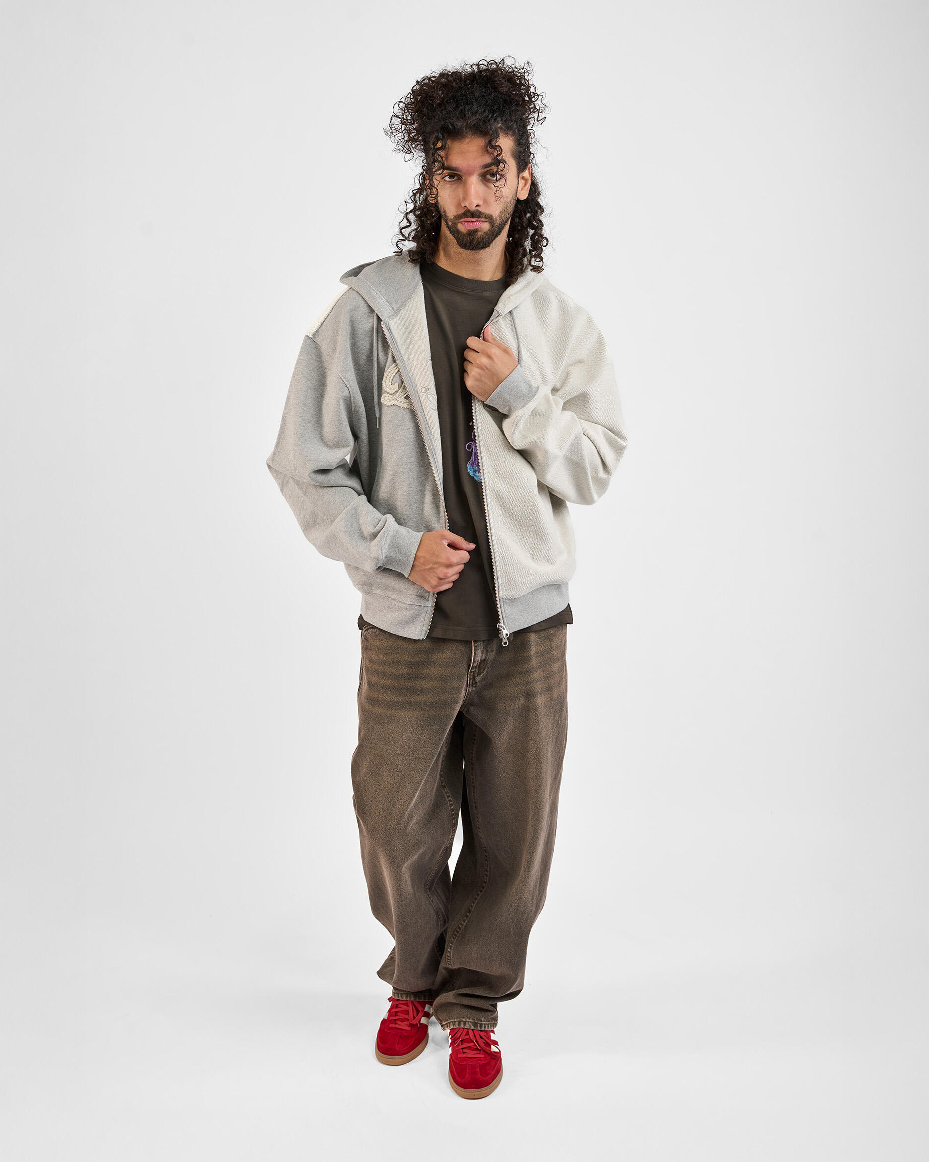 Dime Reverse French Terry Zip Hoodie | DIMEFA259GRY | AFEW STORE